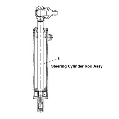 Steering Cyl Rod For CASE 770, 47824242, Aftermarket