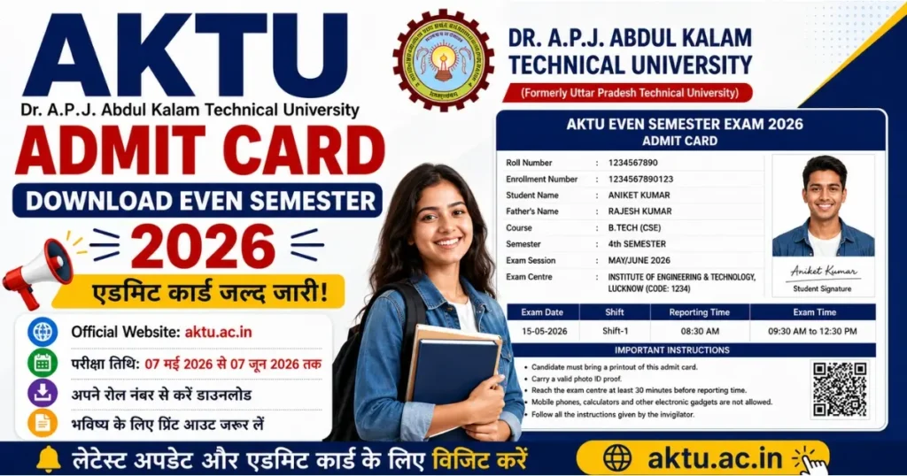 AKTU Admit Card Download Even Semester 2026