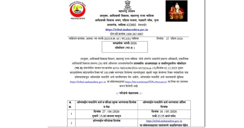 Adivasi Vikas Vibhag Bharti 2026