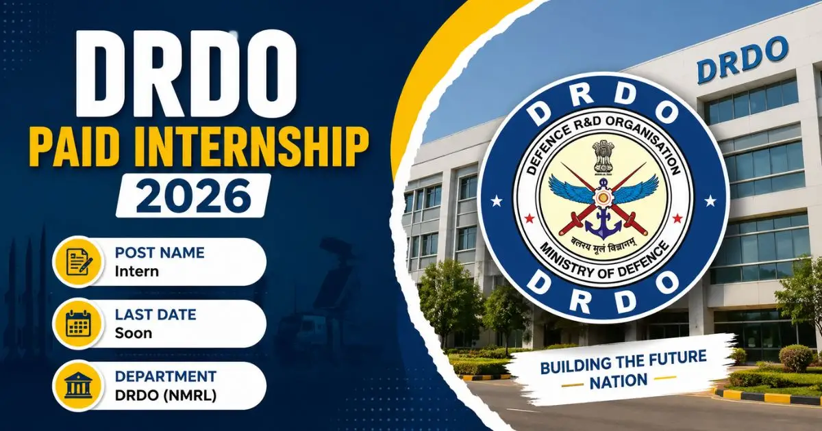 DRDO Paid Internships 2026 Notification