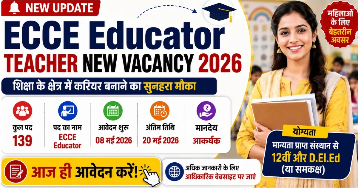ECCE Educator Teacher New Vacancy 2026