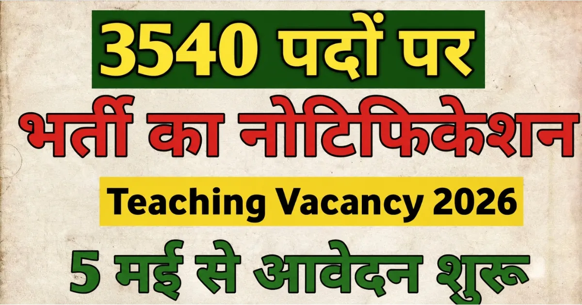 RSSB Rajasthan Govt Teacher Recruitment 2026