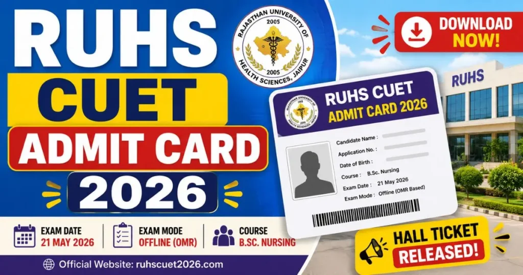 RUHS CUET Admit Card 2026 Download Direct Link