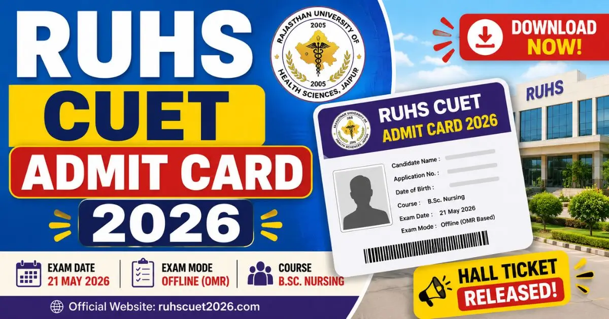 RUHS CUET Admit Card 2026 Download Direct Link